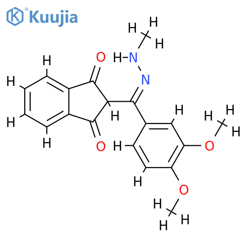 2-[(E)-C-(3,4-dimethoxyphenyl)-N-(methylamino)carbonimidoyl]indene-1,3-dione structure