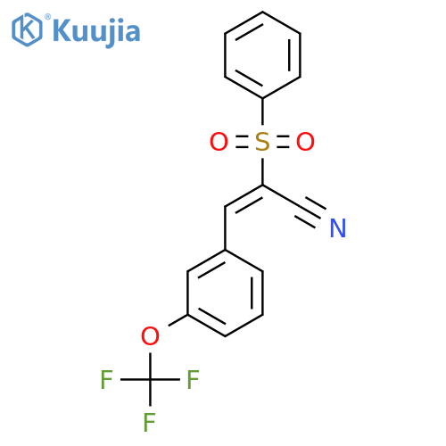 (E)-2-(Phenylsulfonyl)-3-3-(trifluoromethoxy)phenyl-2-propenenitrile structure