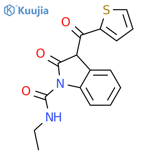 1H-Indole-1-carboxamide, N-ethyl-2,3-dihydro-2-oxo-3-(2-thienylcarbonyl)- structure