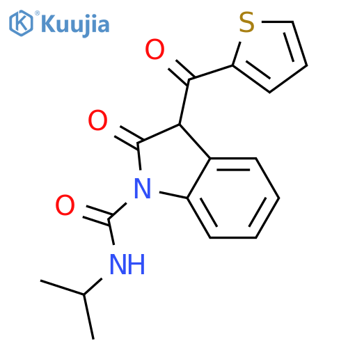 1H-Indole-1-carboxamide, 2,3-dihydro-N-(1-methylethyl)-2-oxo-3-(2-thienylcarbonyl)- structure