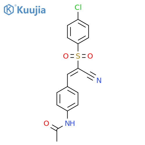 N-(4-{(E)-2-(4-Chlorophenyl)sulfonyl-2-cyanoethenyl}phenyl)acetamide structure
