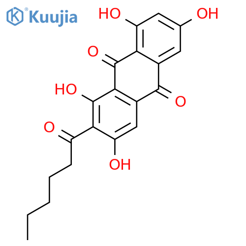9,10-Anthracenedione,1,3,6,8-tetrahydroxy-2-(1-oxohexyl)- structure