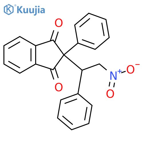 1H-Indene-1,3(2H)-dione, 2-(2-nitro-1-phenylethyl)-2-phenyl- structure