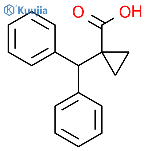 1-(diphenylmethyl)cyclopropane-1-carboxylic acid structure