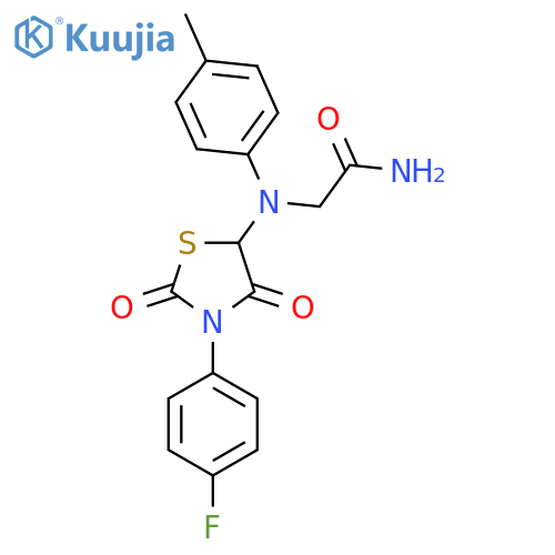 2-{[3-(4-fluorophenyl)-2,4-dioxo-1,3-thiazolidin-5-yl](4-methylphenyl)amino}acetamide structure