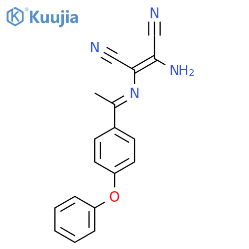 (2Z)-2-Amino-3-[(E)-[1-(4-phenoxyphenyl)ethylidene]amino]but-2-enedinitrile structure