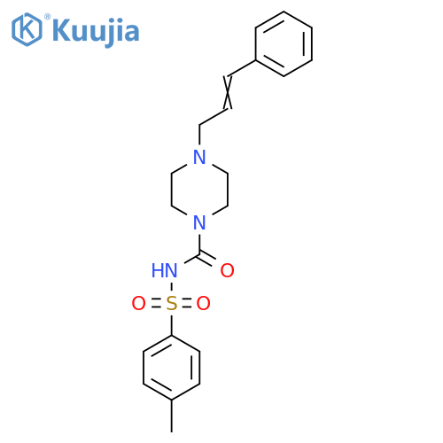 N-((4-Methylphenyl)sulfonyl)(4-(3-phenylprop-2-enyl)piperazinyl)formamide structure
