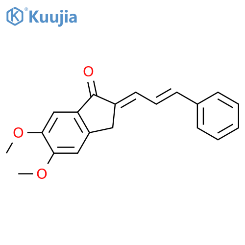 (2E)-5,6-dimethoxy-2-[(E)-3-phenylprop-2-enylidene]-3H-inden-1-one structure