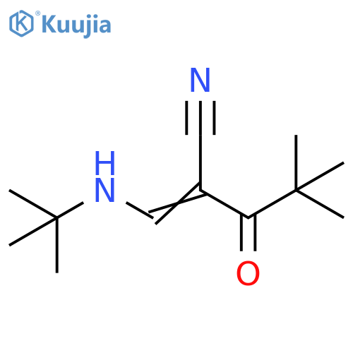 (2Z)-2-[(tert-butylamino)methylidene]-4,4-dimethyl-3-oxopentanenitrile structure