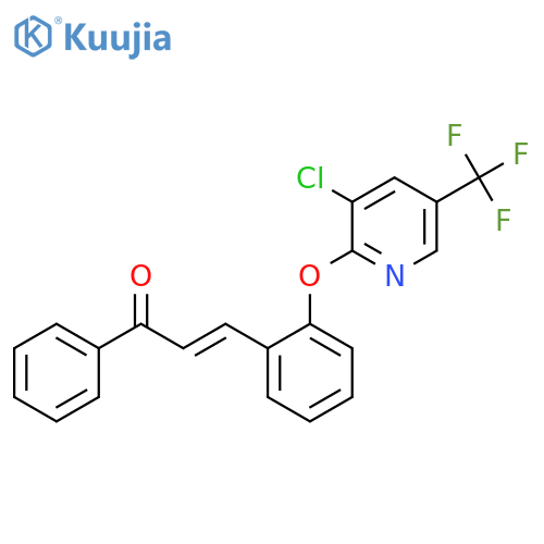 (E)-3-[2-[3-Chloro-5-(trifluoromethyl)pyridin-2-yl]oxyphenyl]-1-phenylprop-2-en-1-one structure