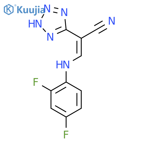 2-(2H-2,3,4,5-Tetraazolyl)-3-((2,4-difluorophenyl)amino)prop-2-enenitrile structure