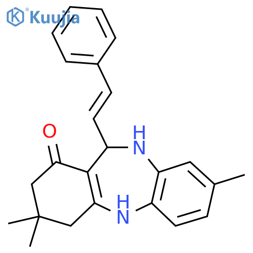 3,3,8-Trimethyl-11-(E)-2-phenylethenyl-2,3,4,5,10,11-hexahydro-1H-dibenzob,e1,4diazepin-1-one structure