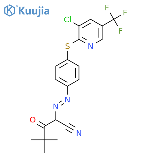 2-((4-(3-Chloro-5-(trifluoromethyl)(2-pyridylthio))phenyl)diazenyl)-4,4-dimethyl-3-oxopentanenitrile structure