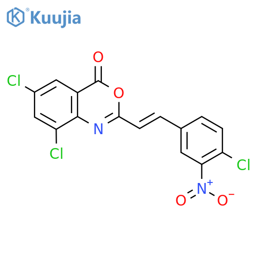 6,8-Dichloro-2-(E)-2-(4-chloro-3-nitrophenyl)ethenyl-4H-3,1-benzoxazin-4-one structure