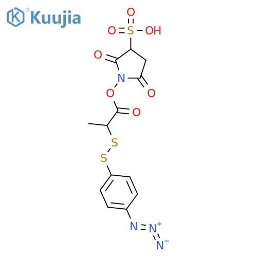 Propanoic acid,3-[(4-azidophenyl)dithio]-, 2,5-dioxo-3-sulfo-1-pyrrolidinyl ester structure