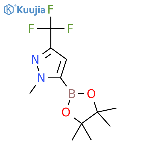 1-methyl-5-(tetramethyl-1,3,2-dioxaborolan-2-yl)-3-(trifluoromethyl)-1H-pyrazole structure