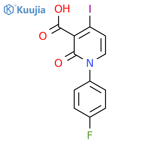1-(4-Fluorophenyl)-4-iodo-2-oxo-1,2-dihydropyridine-3-carboxylic acid structure