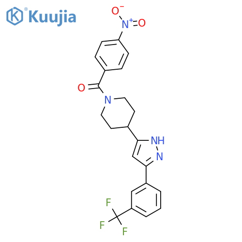 (4-nitrophenyl)-[4-[3-[3-(trifluoromethyl)phenyl]-1H-pyrazol-5-yl]piperidin-1-yl]methanone structure
