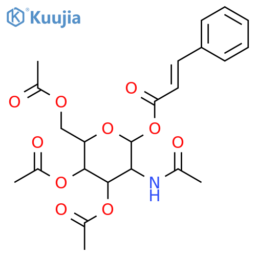 4,5-bis(acetyloxy)-6-[(acetyloxy)methyl]-3-acetamidooxan-2-yl (2E)-3-phenylprop-2-enoate structure