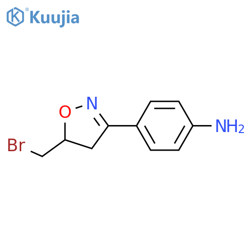 Benzenamine, 4-[5-(bromomethyl)-4,5-dihydro-3-isoxazolyl]- structure