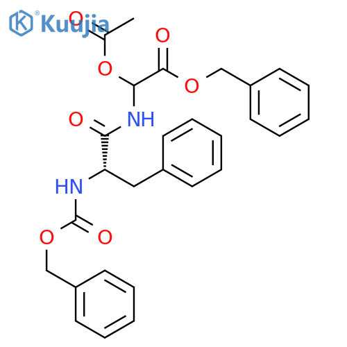 Glycine, 2-(acetyloxy)-N-[N-[(phenylmethoxy)carbonyl]-L-phenylalanyl]-, phenylmethyl ester structure