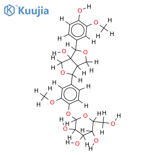 8-Hydroxypinoresinol 4'-O-β-D-glucopyranoside structure
