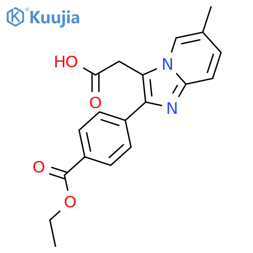 2-4-(Ethoxycarbonyl)phenyl-6-methyl-imidazo1,2-apyridine-3-acetic Acid structure