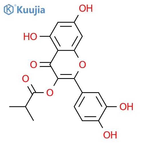 Propanoic acid, 2-methyl-,2-(3,4-dihydroxyphenyl)-5,7-dihydroxy-4-oxo-4H-1-benzopyran-3-ylester structure