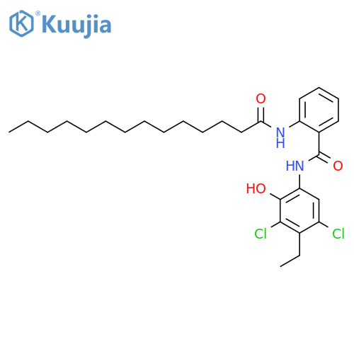 Benzamide, N-(3,5-dichloro-4-ethyl-2-hydroxyphenyl)-2-[(1-oxotetradecyl)amino]- structure