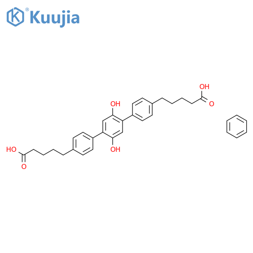 [1,1':4',1''-Terphenyl]-4,4''-dipentanoic acid, 2',5'-dihydroxy-, compd. with benzene structure