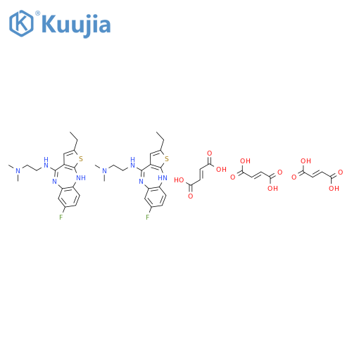 10H-Thieno(2,3-b)(1,5)benzodiazepine, 4-((2-(dimethylamino)ethyl)amino)-2-ethyl-7-fluoro-, maleate (2:3) structure