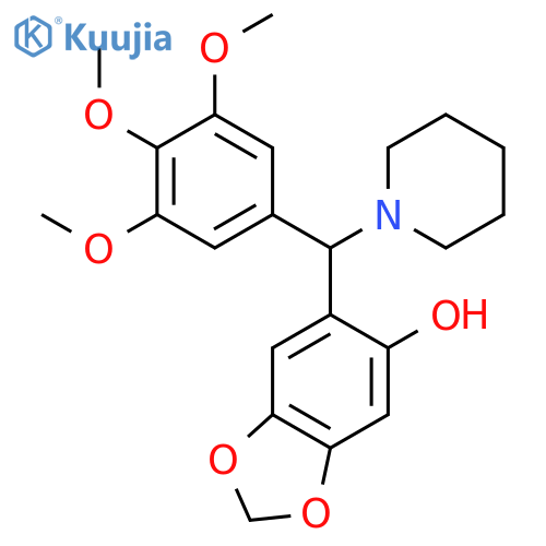 6-(Piperidin-1-yl(3,4,5-trimethoxyphenyl)methyl)benzod1,3dioxol-5-ol structure