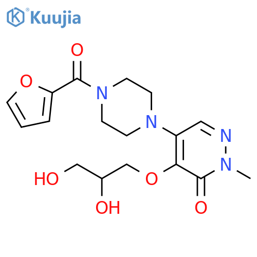 Piperazine,1-[5-(2,3-dihydroxypropoxy)-1,6-dihydro-1-methyl-6-oxo-4-pyridazinyl]-4-(2-furanylcarbonyl)- structure