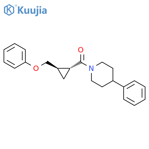 Piperidine,1-[[2-(phenoxymethyl)cyclopropyl]carbonyl]-4-phenyl-, trans- (9CI) structure