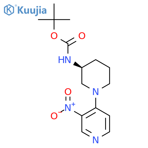 (S)-Tert-butyl (1-(3-nitropyridin-4-yl)piperidin-3-yl)carbamate structure