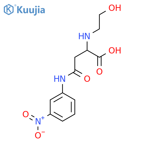 2-[(2-hydroxyethyl)amino]-3-[(3-nitrophenyl)carbamoyl]propanoic acid structure