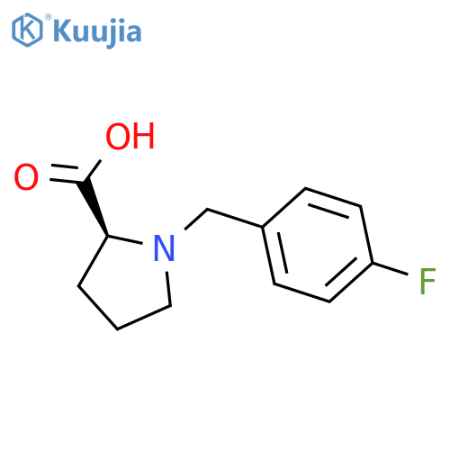 1-(4-fluorophenyl)methylpyrrolidine-2-carboxylic acid structure