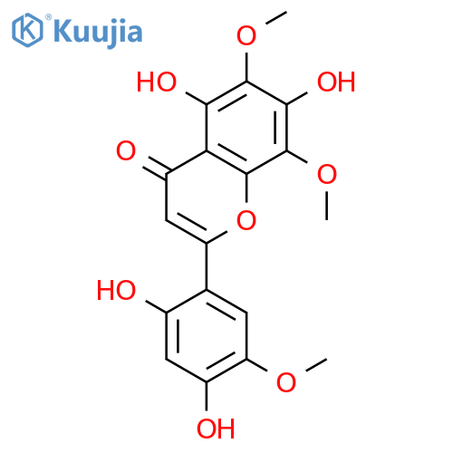 4H-1-Benzopyran-4-one, 2-(2,4-dihydroxy-5-methoxyphenyl)-5,7-dihydroxy-6,8-dimethoxy- structure