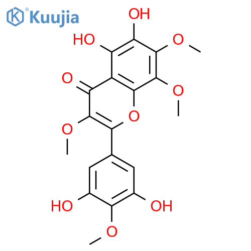 4H-1-Benzopyran-4-one, 2-(3,5-dihydroxy-4-methoxyphenyl)-5,6-dihydroxy-3,7,8-trimethoxy- structure