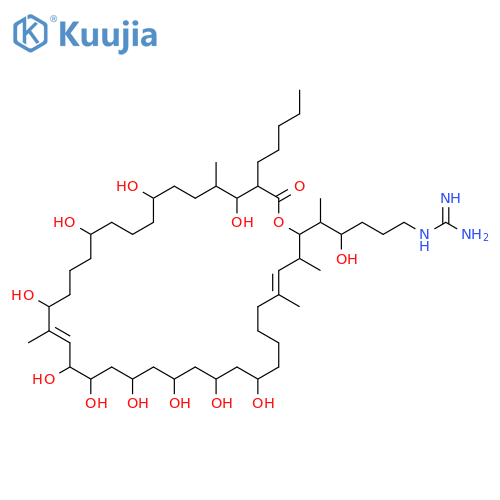 Guanidine,[5-[10,12,14,16,18,19,22,26,30,34-decahydroxy-3,5,21,33-tetramethyl-36-oxo-35-pentyloxacyclohexatriaconta-4,20-dien-2-yl]-4-hydroxyhexyl]-(9CI) structure
