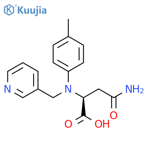 3-[(4-methylphenyl)carbamoyl]-2-{[(pyridin-3-yl)methyl]amino}propanoic acid structure