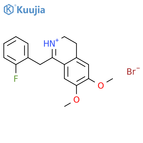 Isoquinoline,1-[(2-fluorophenyl)methyl]-3,4-dihydro-6,7-dimethoxy-, hydrobromide (1:1) structure