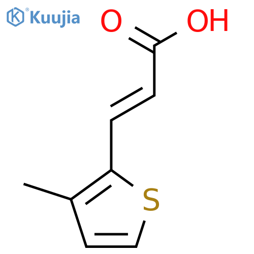 (2E)-3-(3-methylthiophen-2-yl)prop-2-enoic acid structure