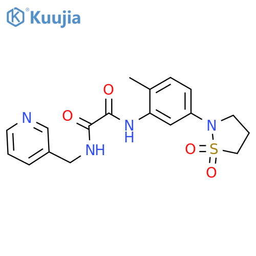 N-[5-(1,1-dioxo-1lambda6,2-thiazolidin-2-yl)-2-methylphenyl]-N'-[(pyridin-3-yl)methyl]ethanediamide structure