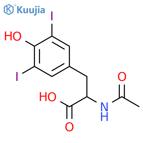 N-Acetyl-3,5-diiodo-L-tyrosine structure