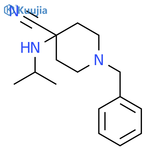 4-Piperidinecarbonitrile,4-[(1-methylethyl)amino]-1-(phenylmethyl)- structure