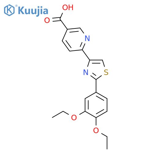 6-(2-(3,4-Diethoxyphenyl)thiazol-4-yl)nicotinic acid structure