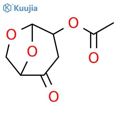 b-D-threo-Hexopyranos-4-ulose,1,6-anhydro-3-deoxy-, acetate (9CI) structure