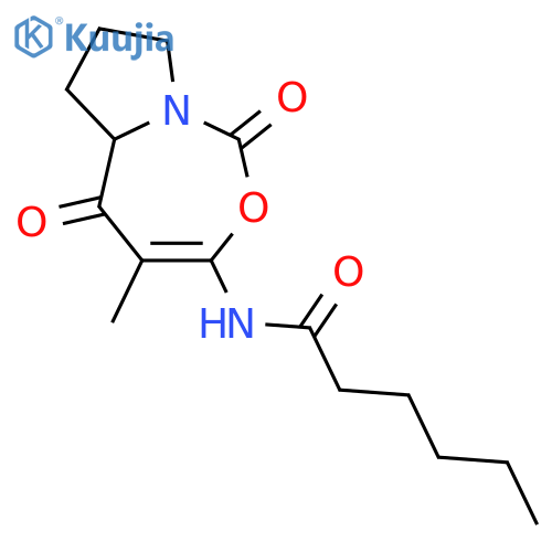 Hexanamide,N-(5a,6,7,8-tetrahydro-4-methyl-1,5-dioxo-1H,5H-pyrrolo[1,2-c][1,3]oxazepin-3-yl)-,(-)- structure