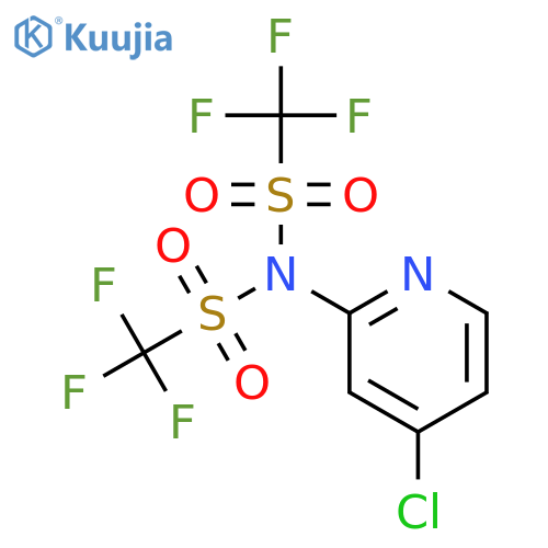 N-(4-chloropyridin-2-yl)-1,1,1-trifluoro-N-(trifluoromethylsulfonyl)methanesulfonamide structure